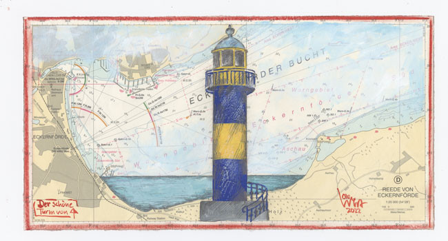 Der schöne Turm von Eckernförde" (Eckernförder Bucht) von Ole West von Ole West