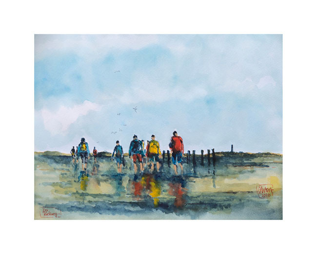 auf Naturpapier "Der Rückweg" von Ole West (24 x 30) von Ole West