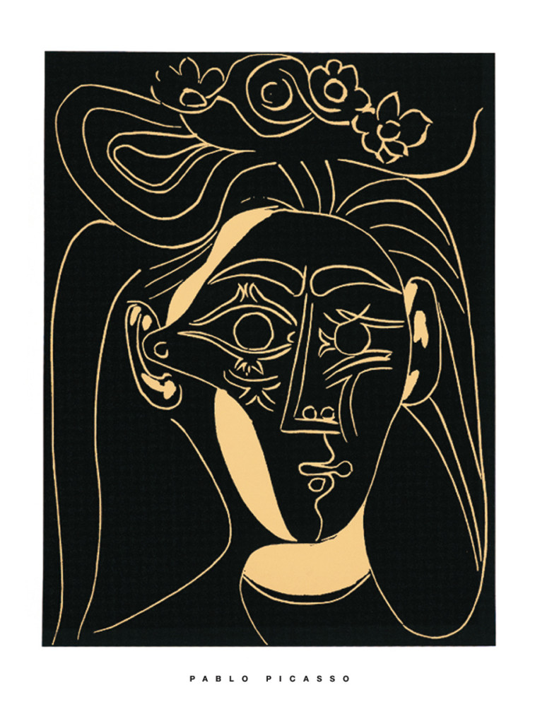 Frau mit blumigem Hut, 1962 von Pablo Picasso