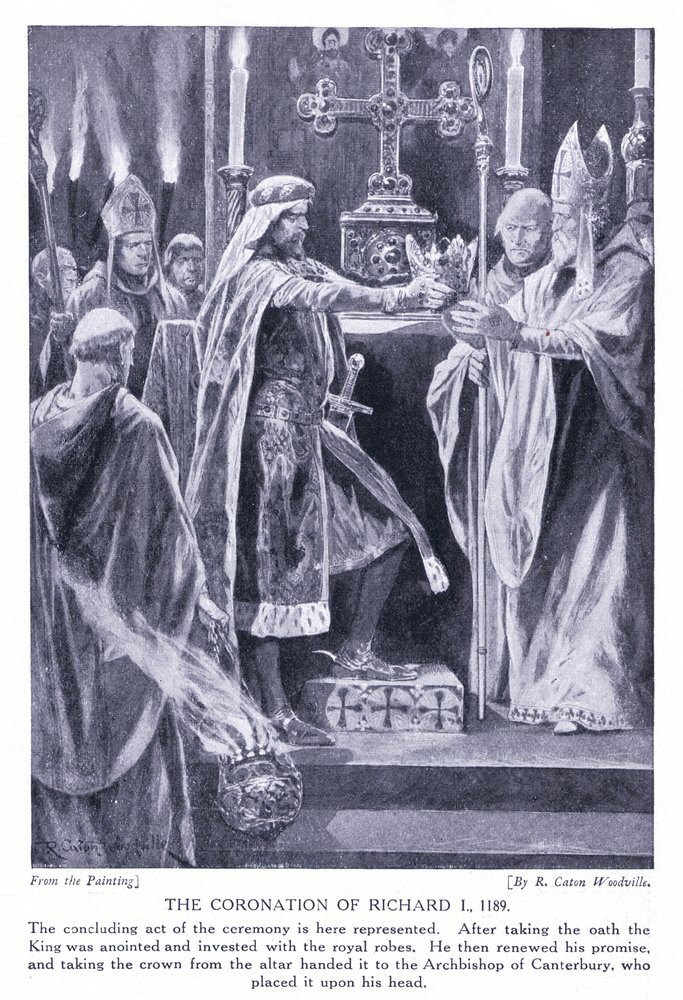 Die Krönung Richards I., 1920er Jahre von Richard Caton Woodville junior