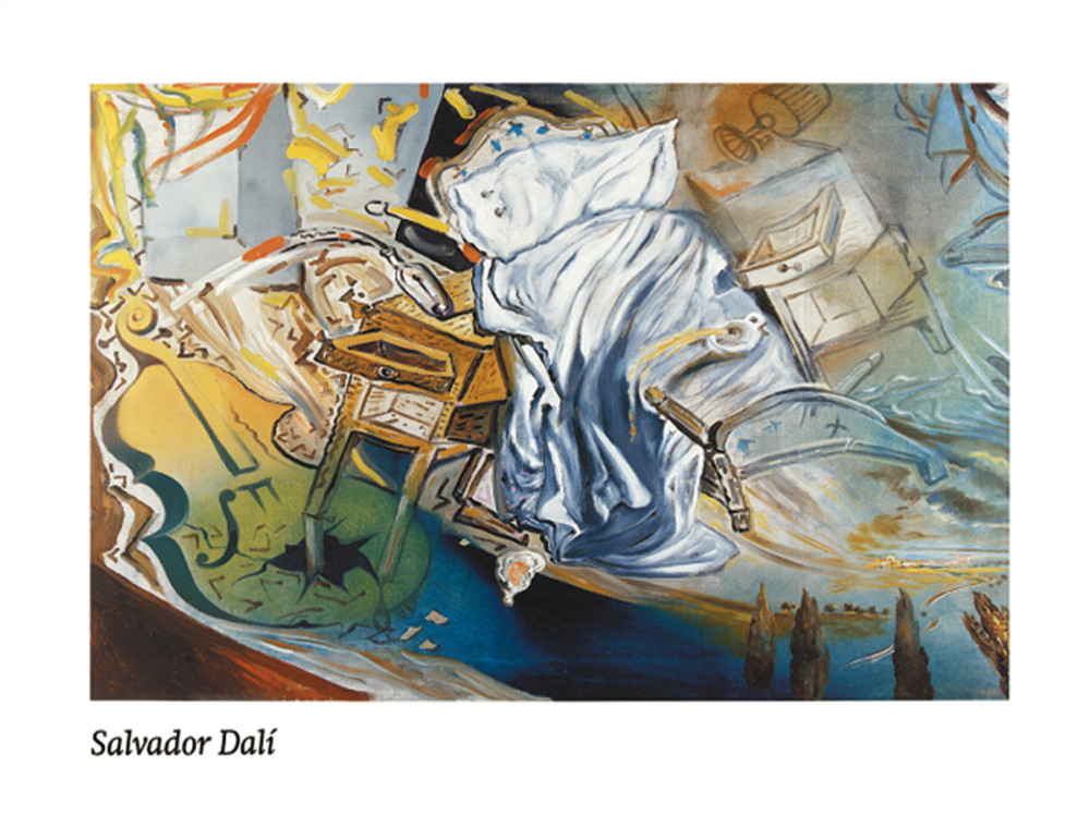 Bett und zwei Tische von Salvador Dali