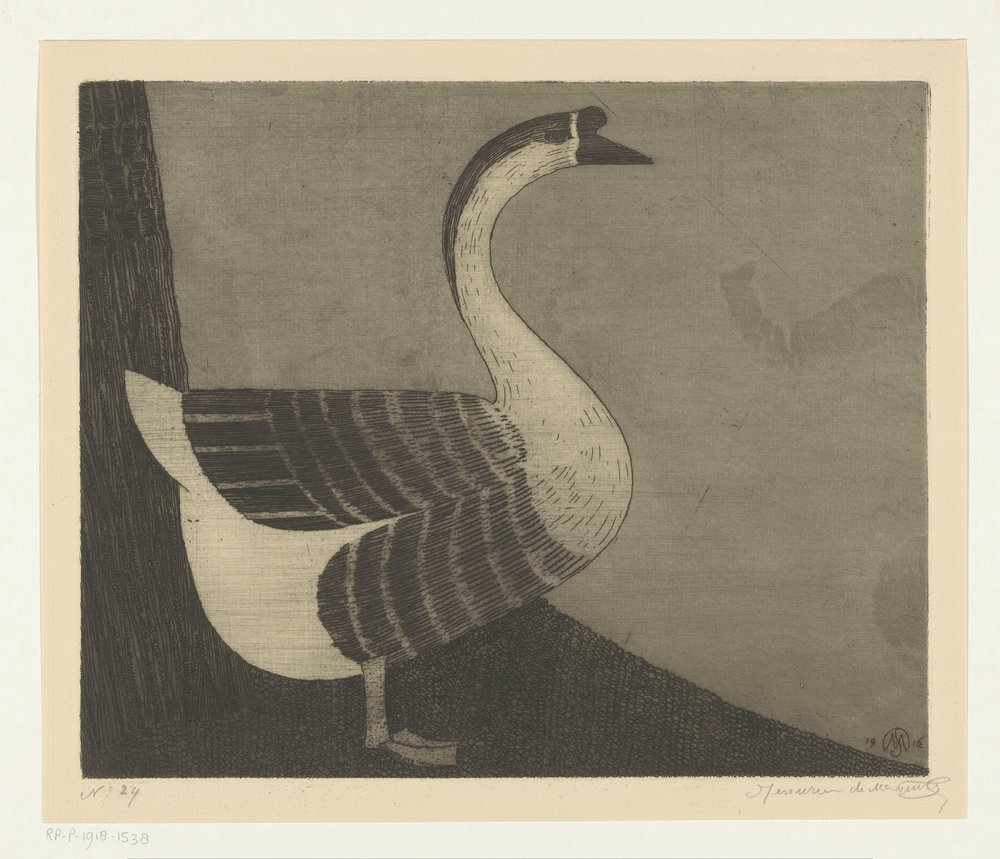 Höckergans von Samuel Jessurun de Mesquita (signed by artist)