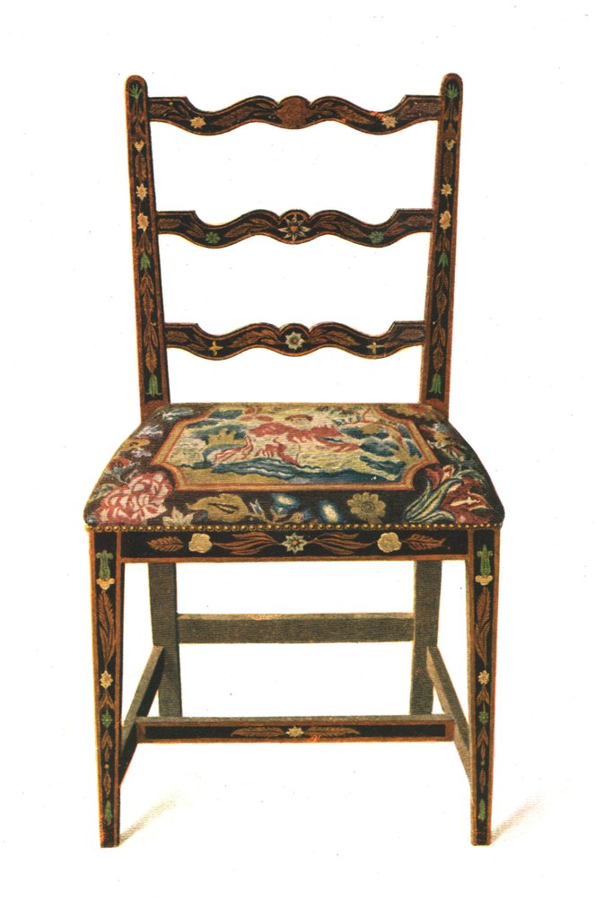 Bemalter Stuhl, 1908 von Shirley Charles Llewellyn Slocombe