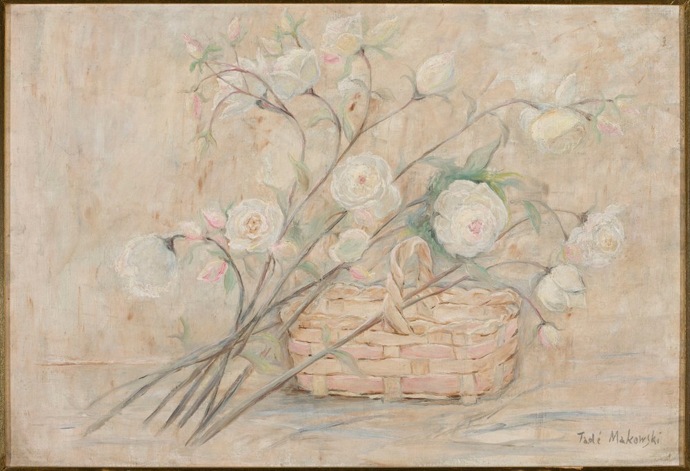 Rosen mit Korb von Tadeusz Makowski