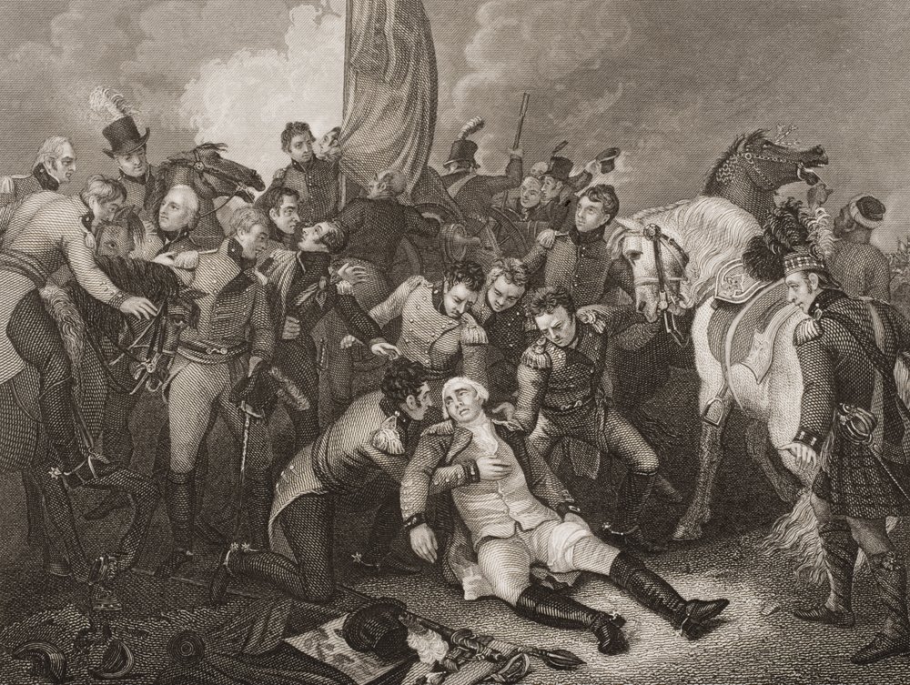 Der Tod von General Sir Ralph Abercromby, Illustration aus 'Englands ...