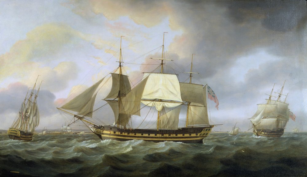 Das Schiff „Belvedere“ der ehrenwerten E.I. Company, Kapitän Charles Christie als Kommandant, 1800 von Thomas Luny