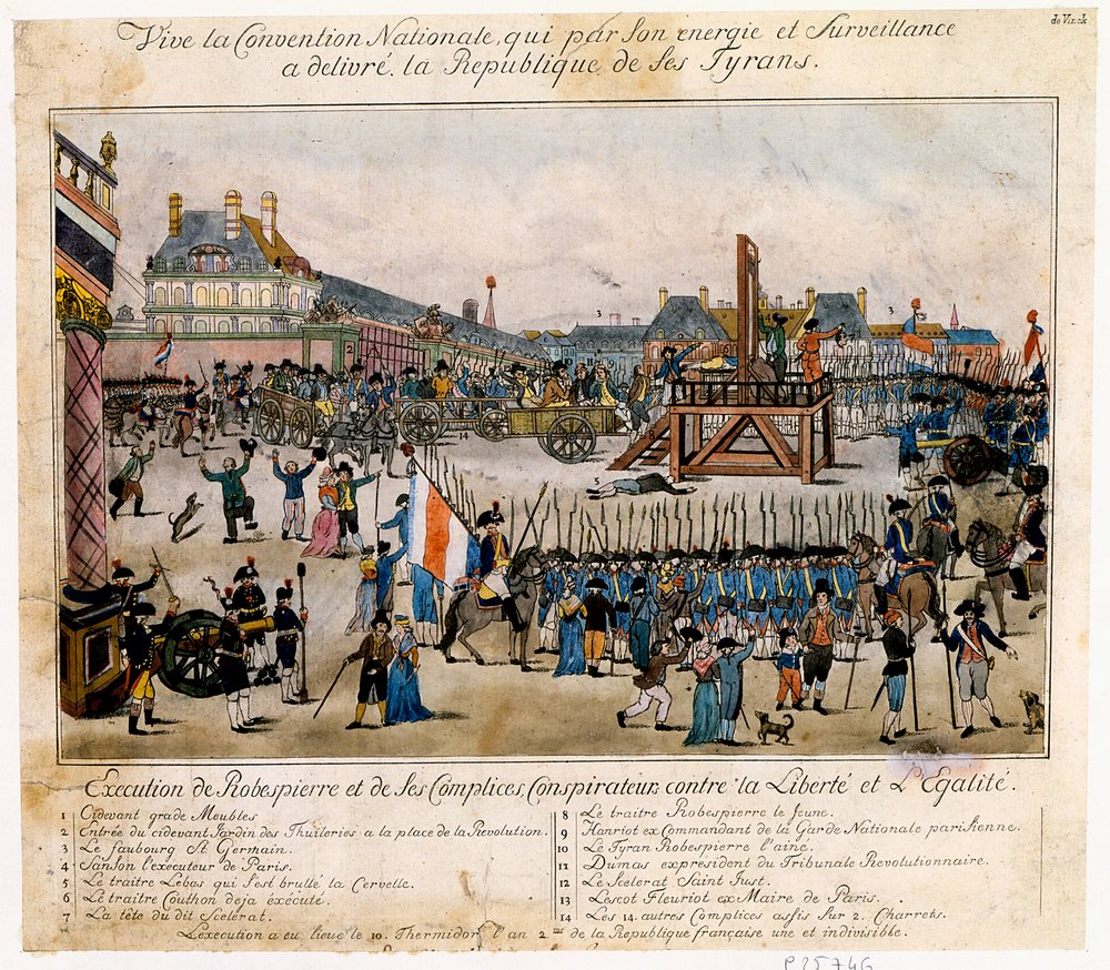 Hinrichtung Robespierres und seiner Komplizen, 1794 von Unbekannt