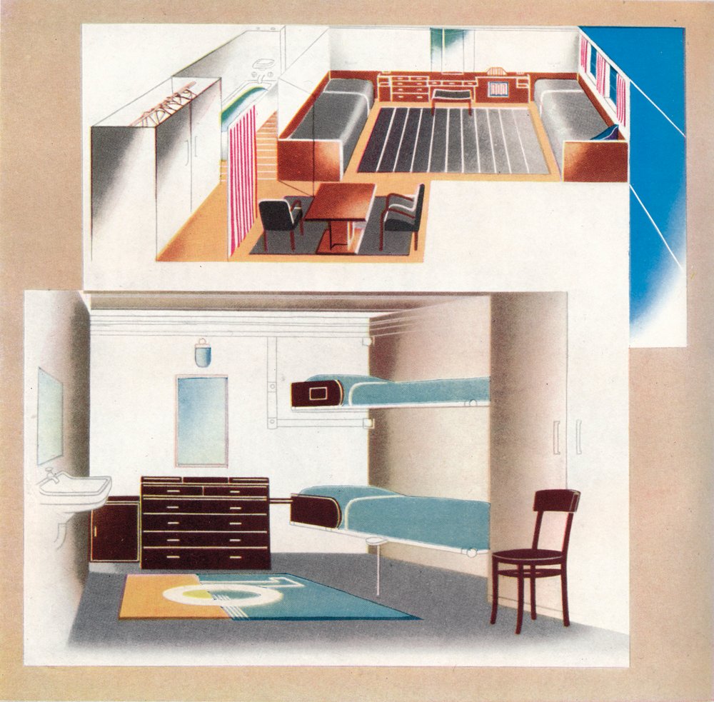 Der neue Orient-Liner trägt zu einem neuen Standard der Dekoration bei, 1935 von Unbekannt