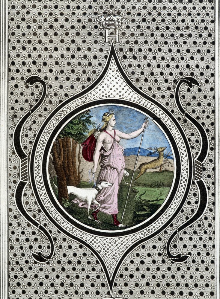 Diana (Artemis) Jägerin. Gravur aus dem 19. Jahrhundert von Unknown artist