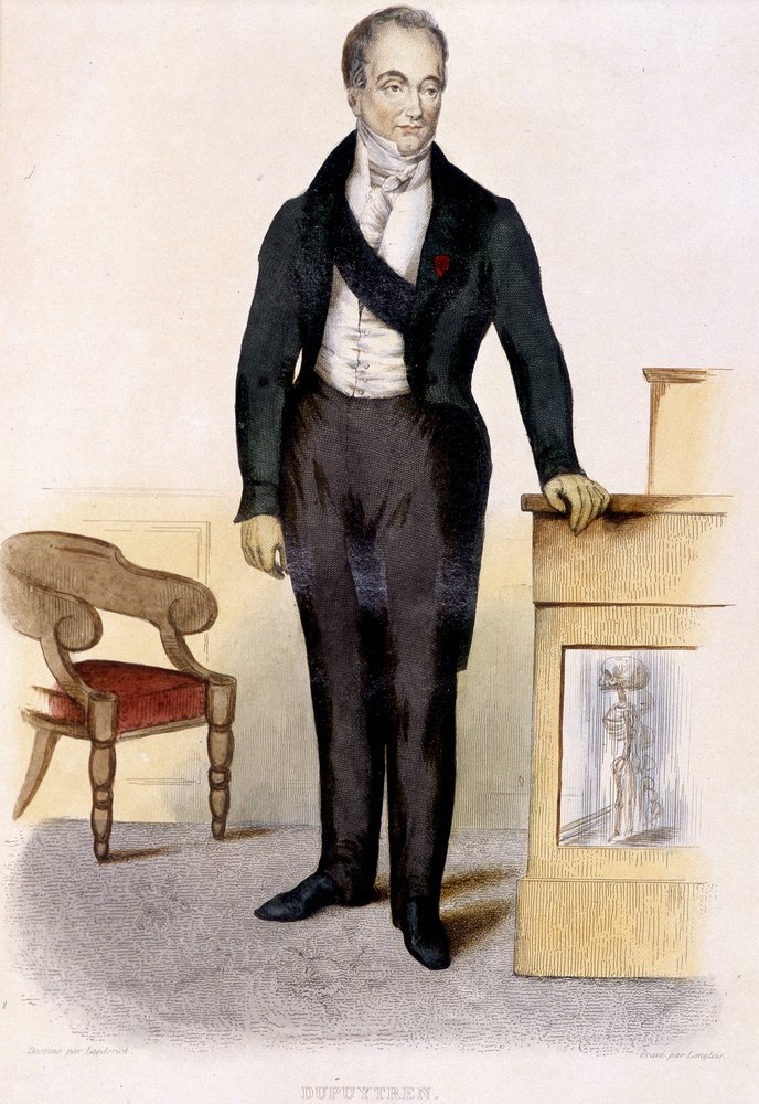 Porträt von Baron Guillaume Dupuytren (1777 - 1835), französischer Chirurg. Gravur von 1844. von Unknown artist