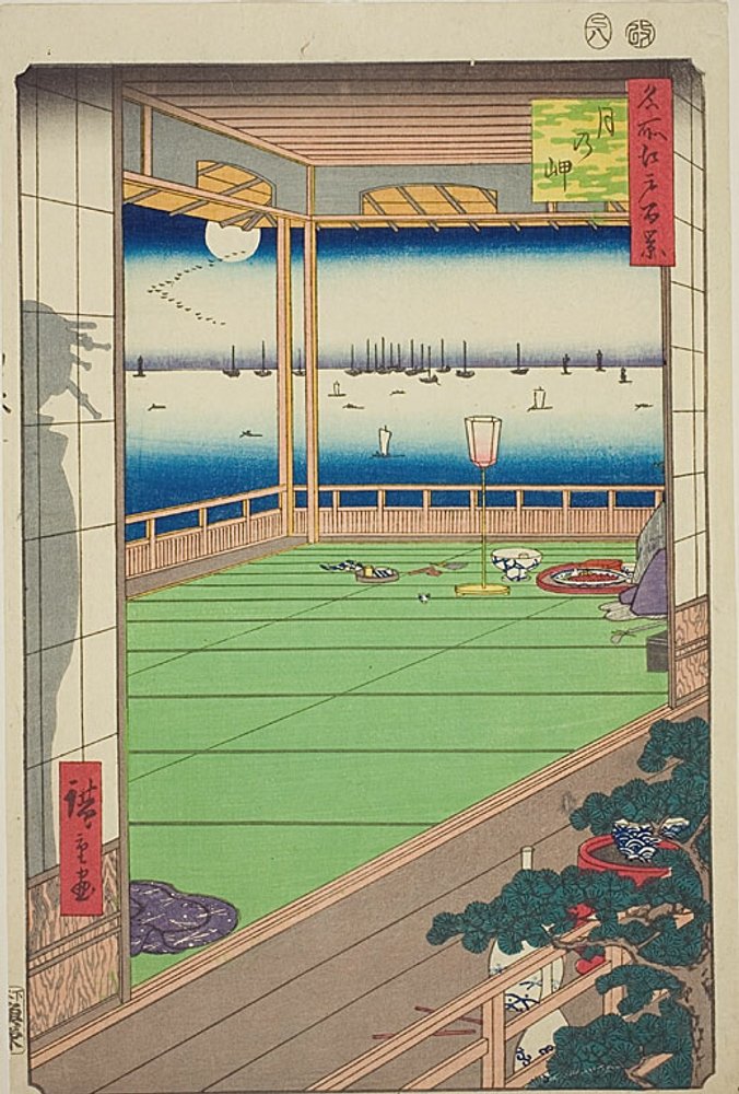 Mondbetrachtungspunkt (Tsuki no misaki), Nr. 82 aus der Serie "Hundert berühmte Ansichten von Edo (Meisho Edo hyakkei)" von Utagawa Hiroshige