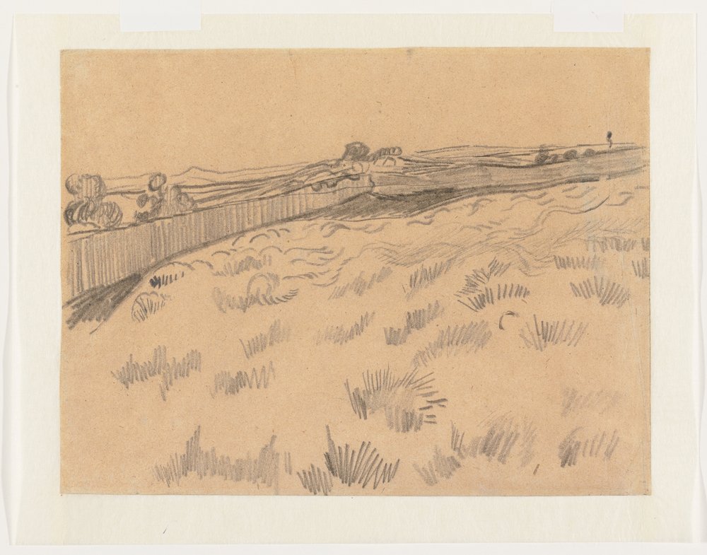 Blick auf das Feld hinter der Heilanstalt Saint-Paul in Saint-Rémy-de-Provence von Vincent van Gogh