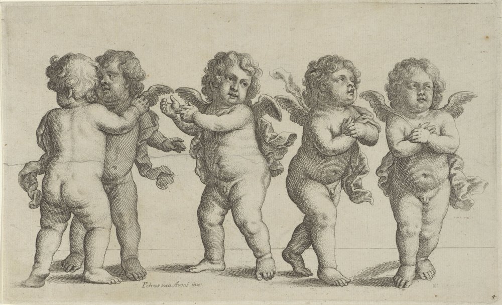 Fünf Cherubinen (Paedopaegnion) von Wenceslaus Hollar