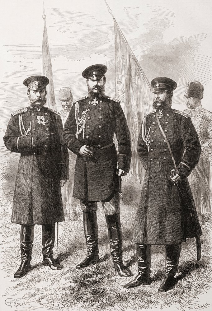 Generalstab der kaukasischen Armee während des Russisch-Türkischen Krieges (1877-1878) von . .