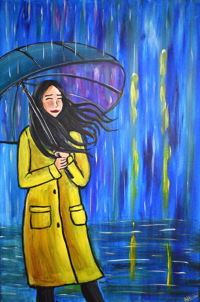 Regentag Frau von Aisha Haider