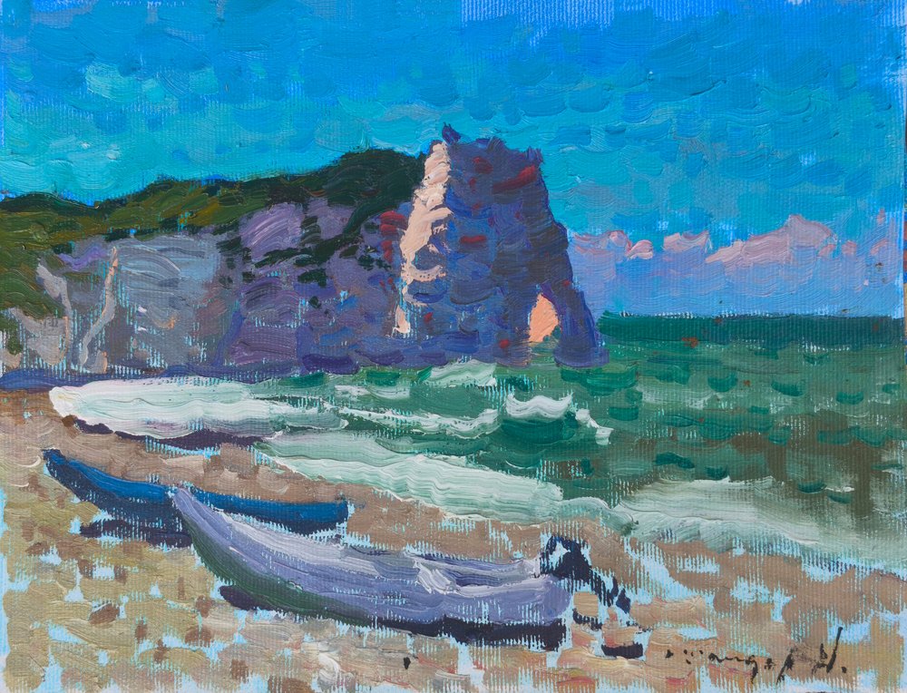 Ozeanklippen und Boote von Alexander Shandor