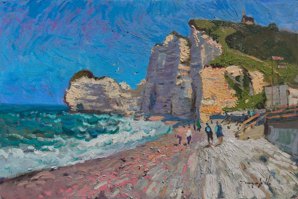 Sonniger Strand von Etretat von Alexander Shandor