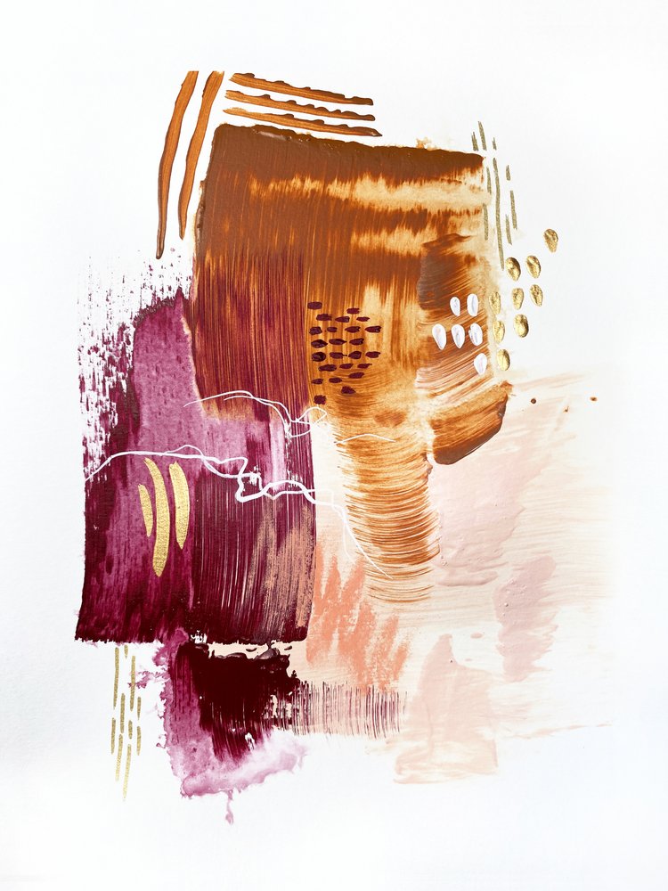 Goldene abstrakte Striche von Alyson Storms