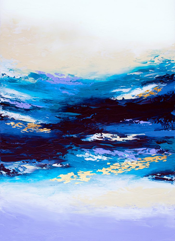 Goldenes Tiefblaues Fließen von Alyson Storms