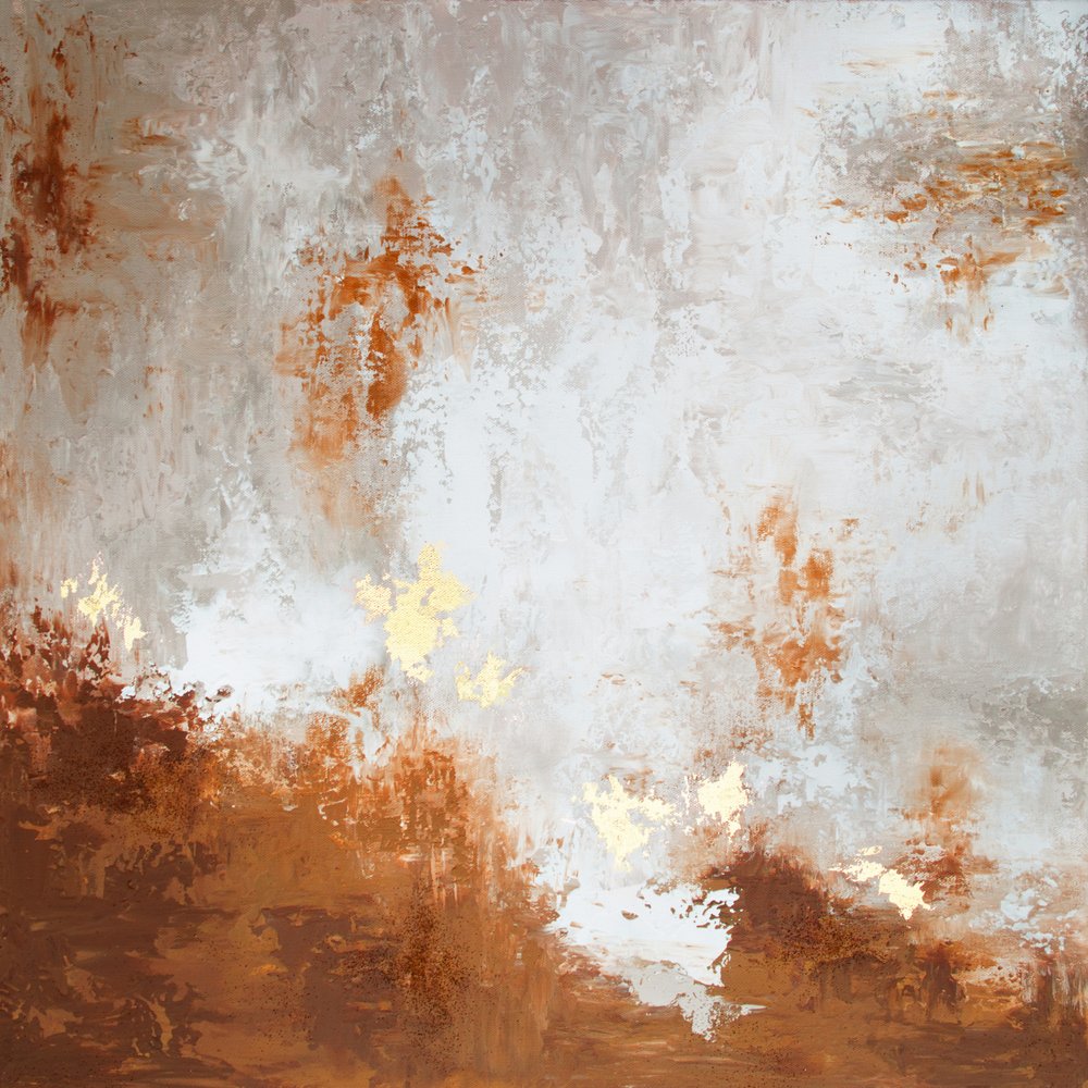 Goldenes Erd-Abstrakt von Alyson Storms