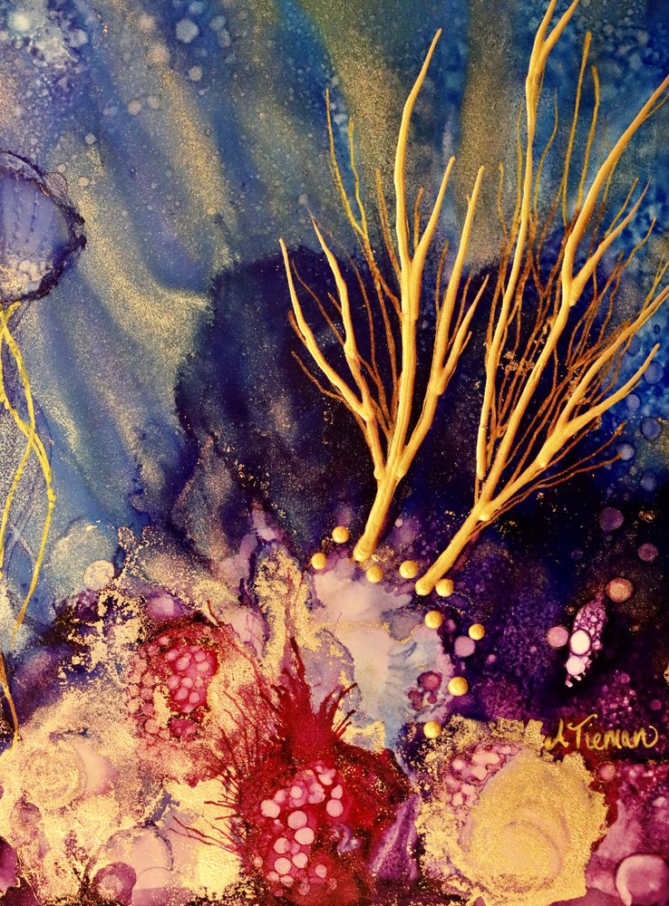 Fließender Goldozean von Amy Tieman