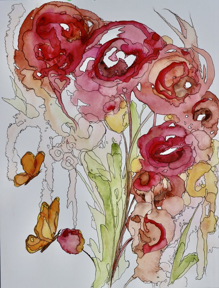 Aquarellblüten-Schmetterlinge von Amy Tieman