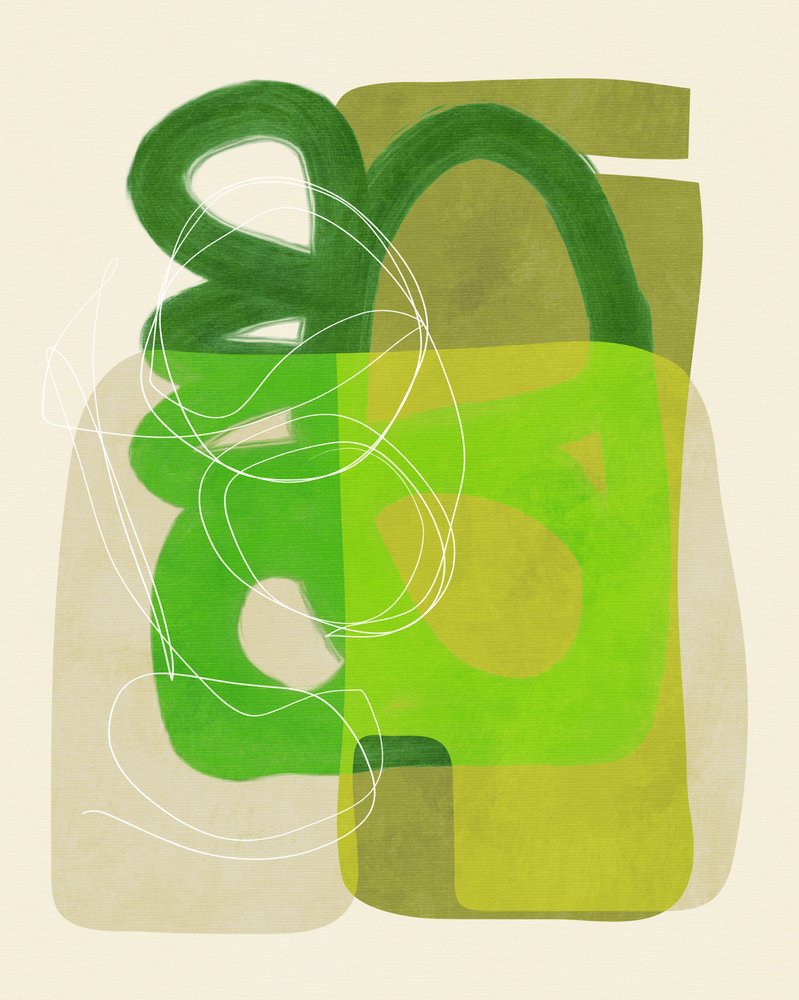 Gemalte Linien Grün Tan 4 von Ana Rut Bre