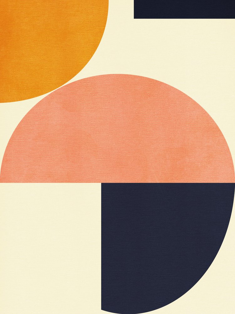 Regenbogen Plus Formen Blau Senf 2 von Ana Rut Bre