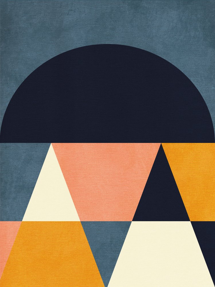 Regenbogen Plus Formen Blau Senf 4 von Ana Rut Bre