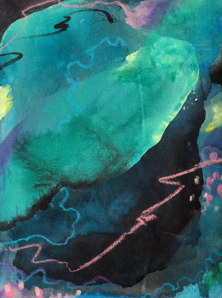 Tiefes türkis organischer Fluss von Anastasiya Devochkina