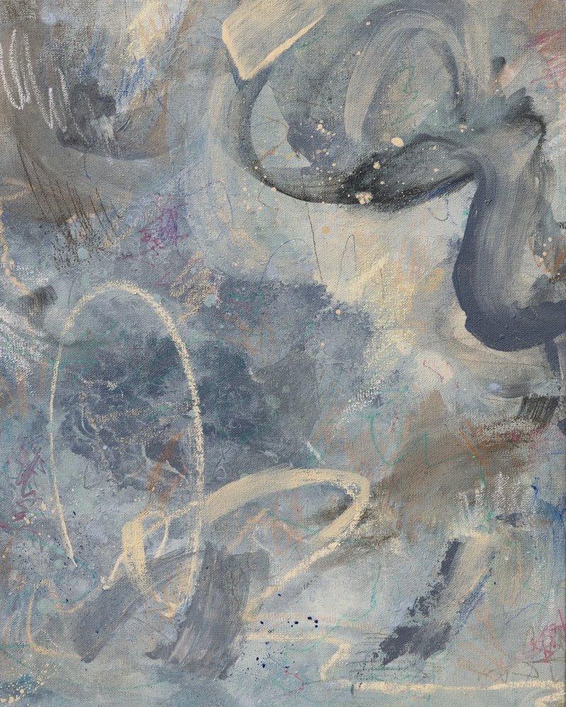 Gelassenes Blauabstrakt von Anastasiya Devochkina