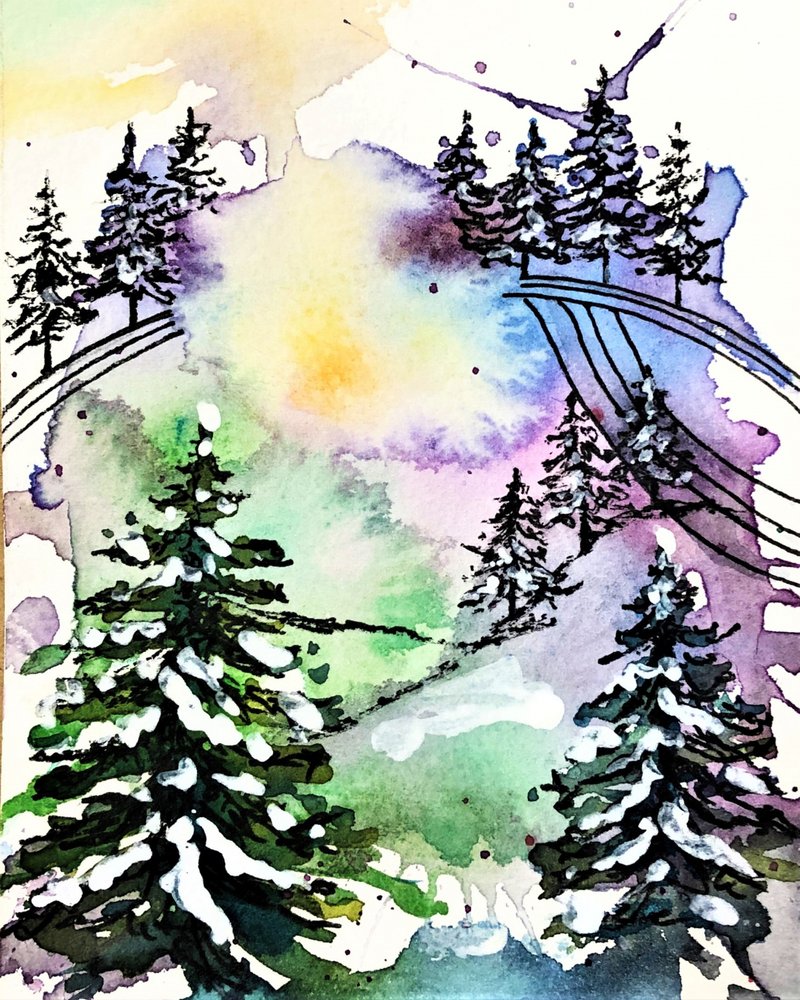 Bunter Winterwald von Anda Bieza