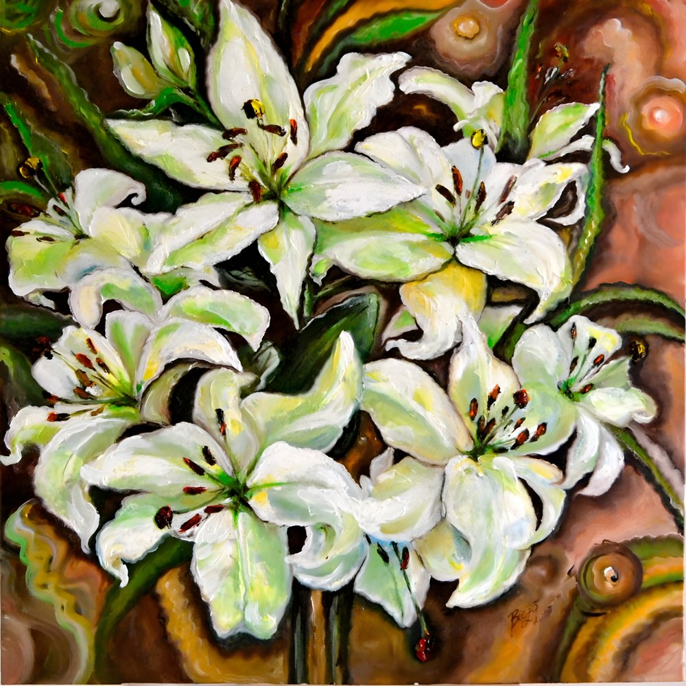 Elegante weiße Lilien von Anda Bieza