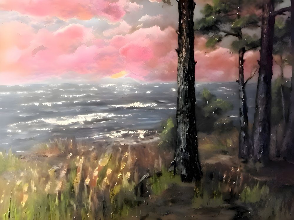 Rosa Himmel Ozean Sonnenuntergang von Anda Bieza