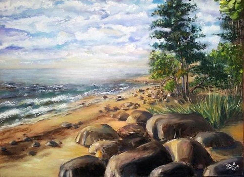 Felsige Strandruhe von Anda Bieza