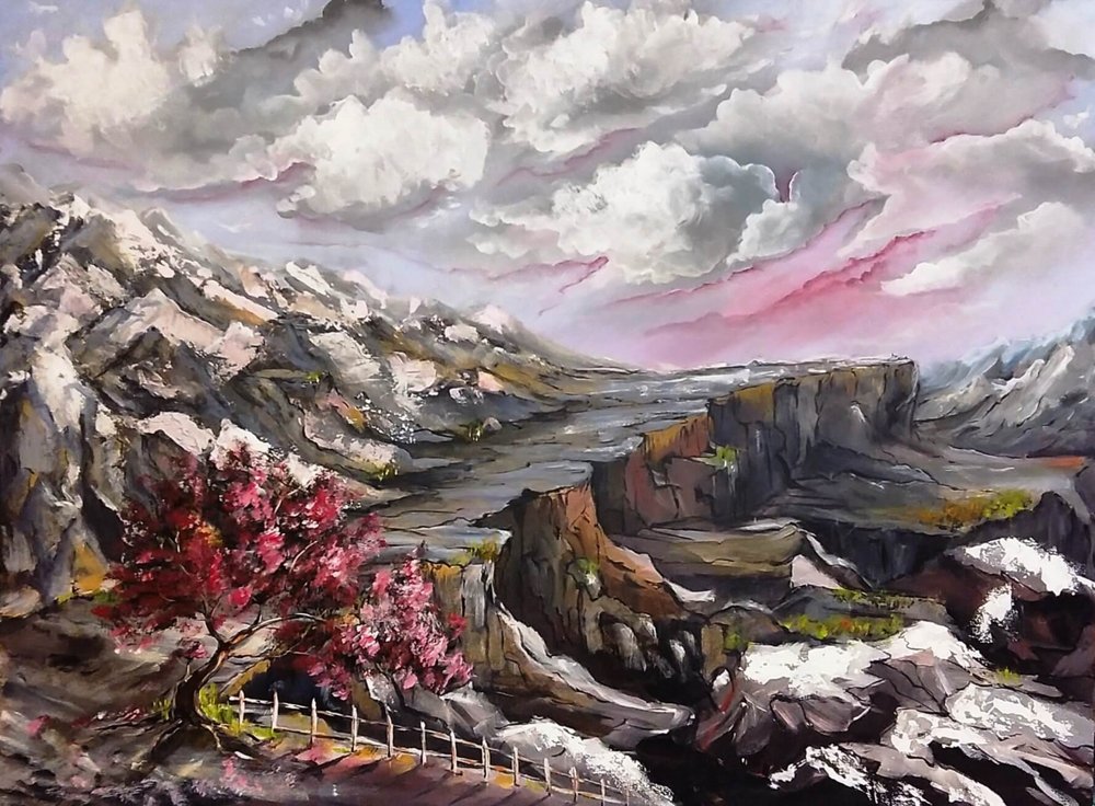 Lebhafte Berglandschaft von Anda Bieza