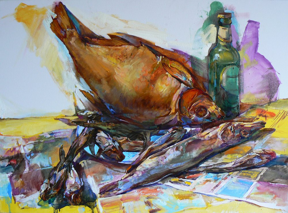 Buntes Fisch-Stillleben von Andrii Kutsachenko
