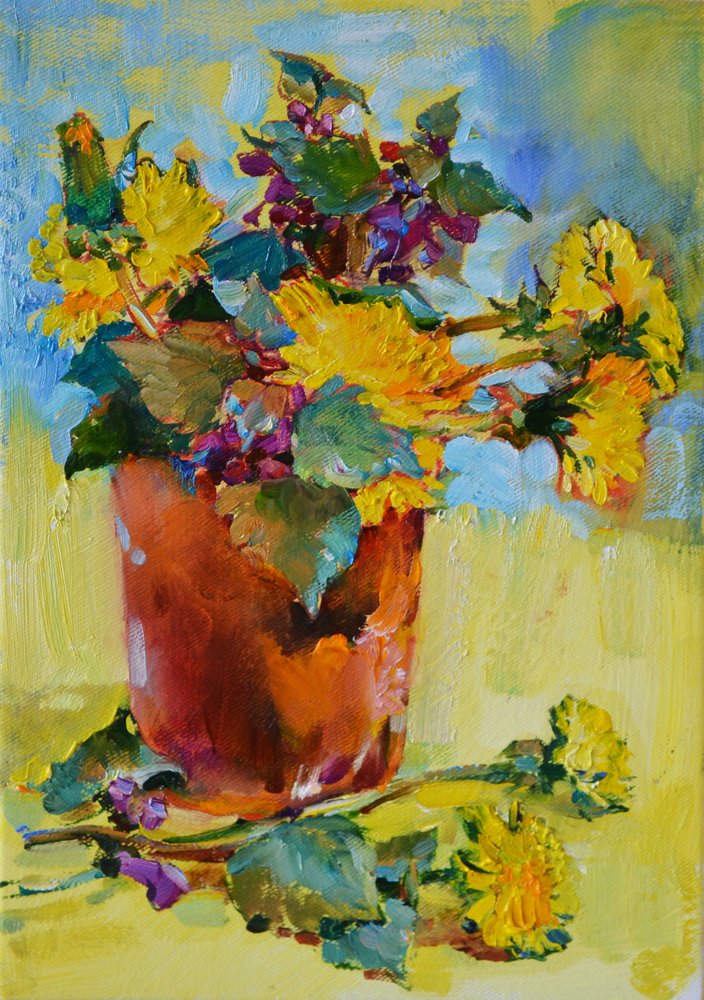 Löwenzahn Wildblumenstrauß von Andrii Kutsachenko