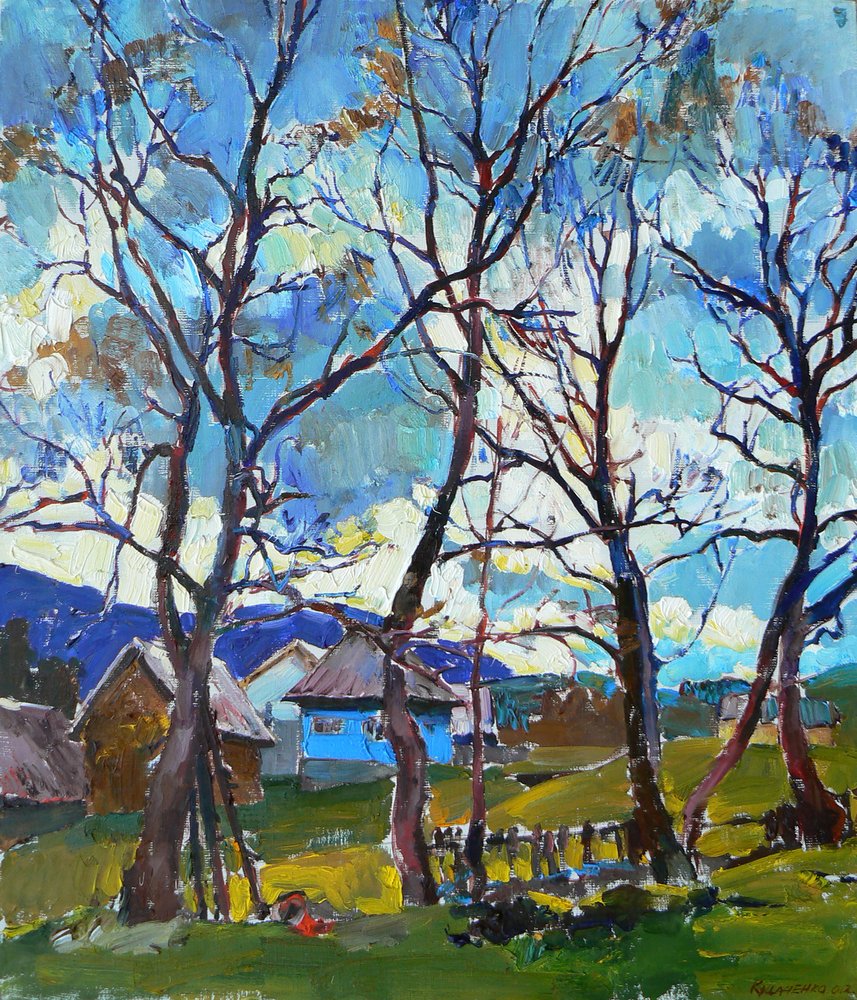 Bergdorf im Frühling von Andrii Kutsachenko