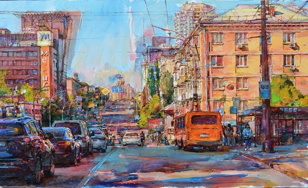 Lebendige Stadtstraßensicht von Andrii Kutsachenko