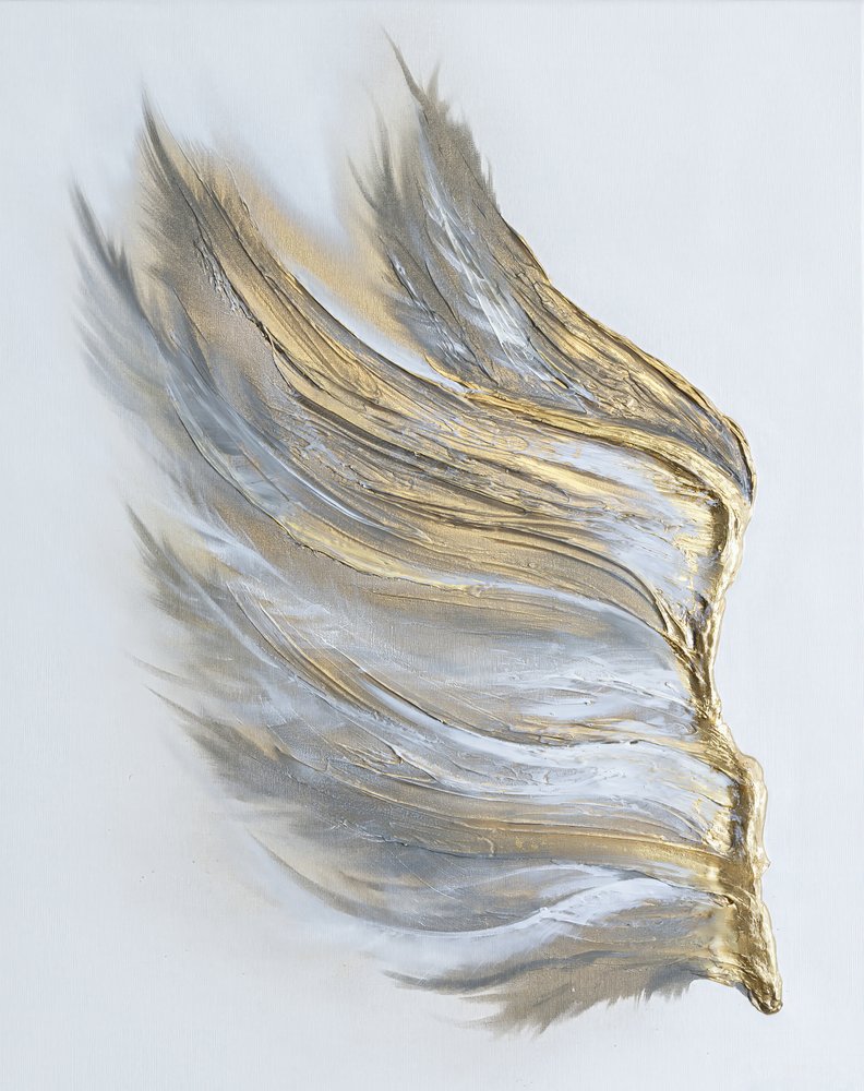 Eleganter goldener Flügel von Anete Purina-Purite