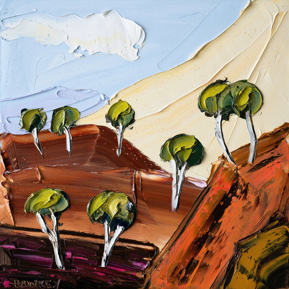 Strukturierte Outback-Bäume von Angela Hawkey
