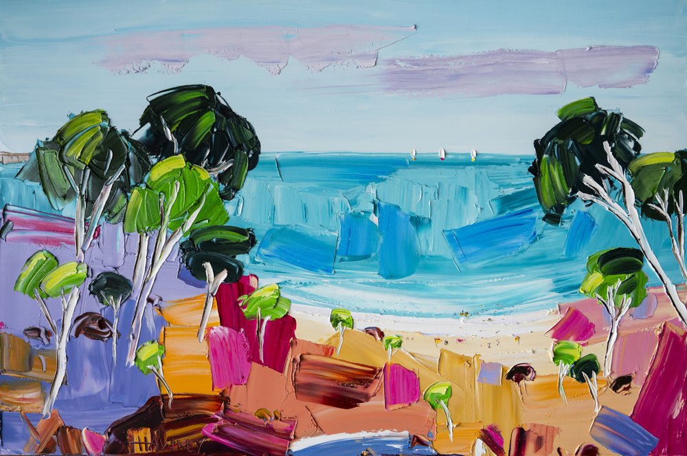 Lebhafte Strandlandschaft von Angela Hawkey