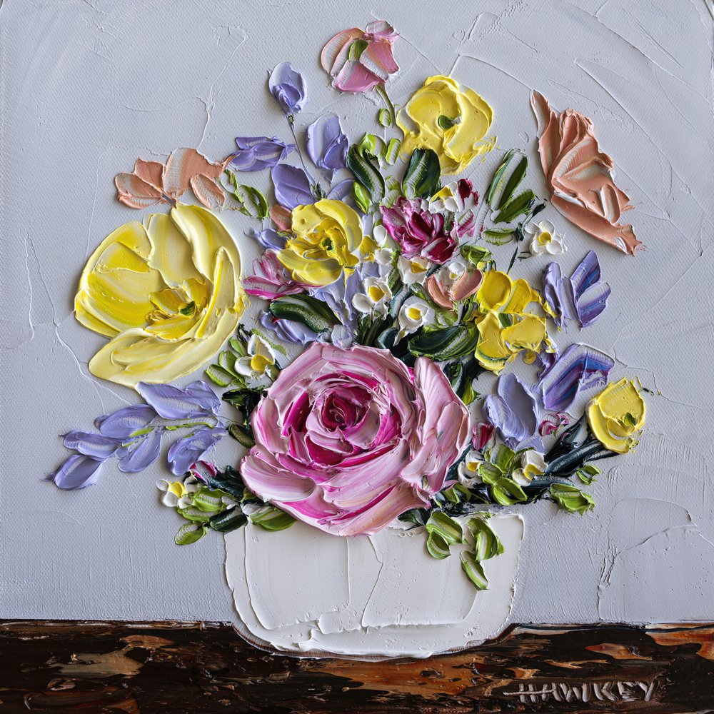 Lebendige Impasto-Blumen von Angela Hawkey