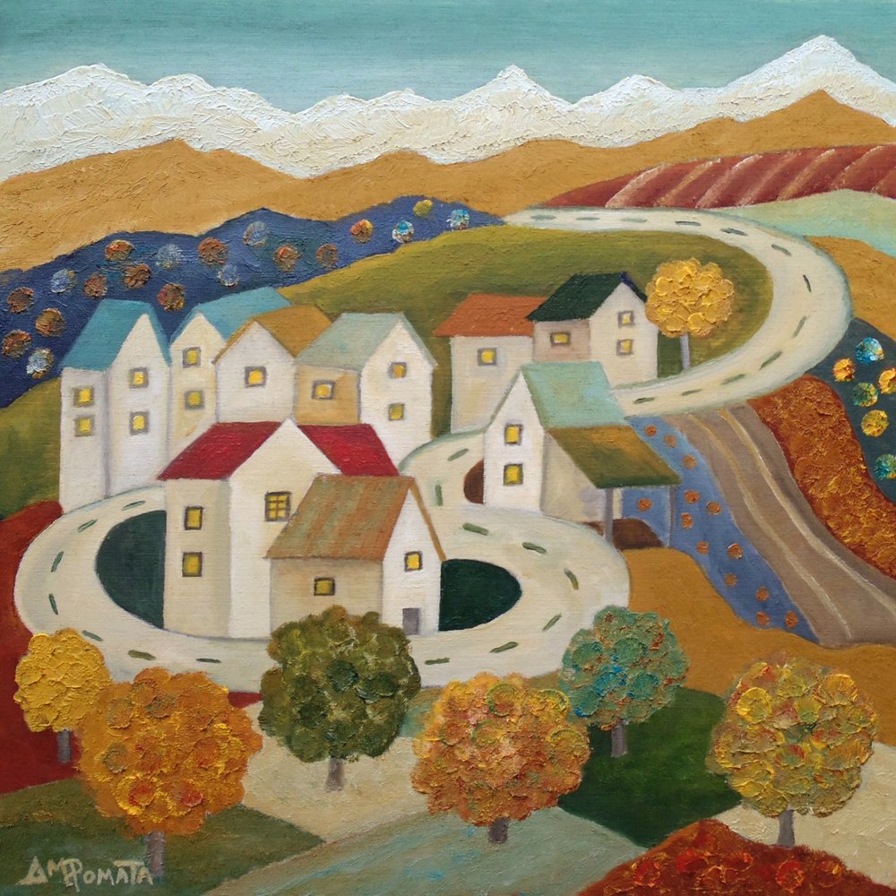 Herbststraße im Dorf von Angeles M. Pomata