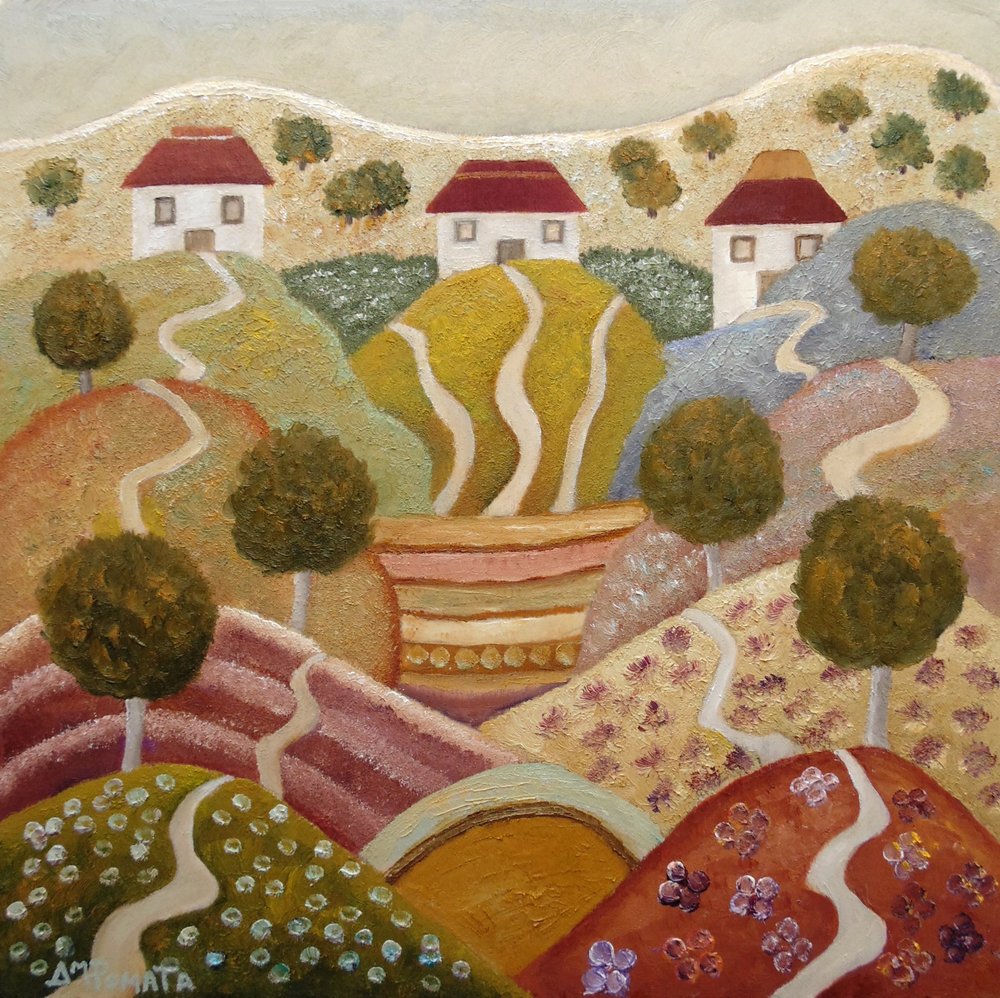 Charmantes Dorf am Hang von Angeles M. Pomata
