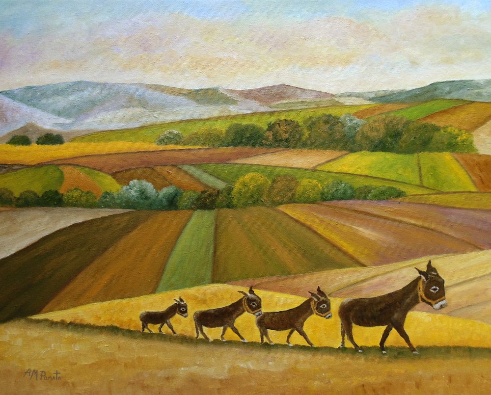 Reise der Eselfamilie von Angeles M. Pomata