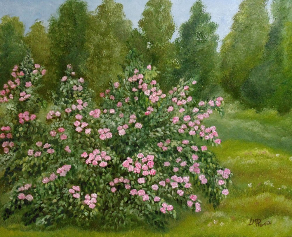 Friedlicher Rosengarten von Angeles M. Pomata