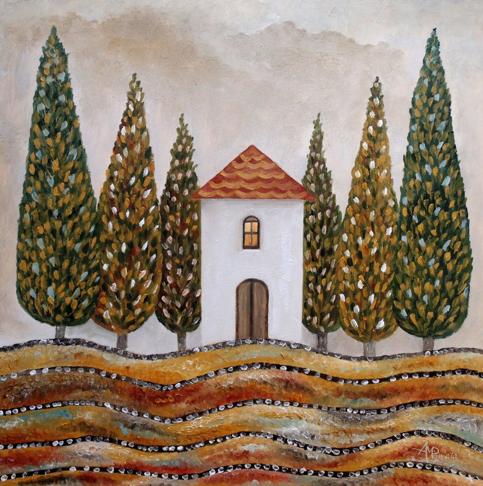 Toskanisches Zypressenhaus von Angeles M. Pomata