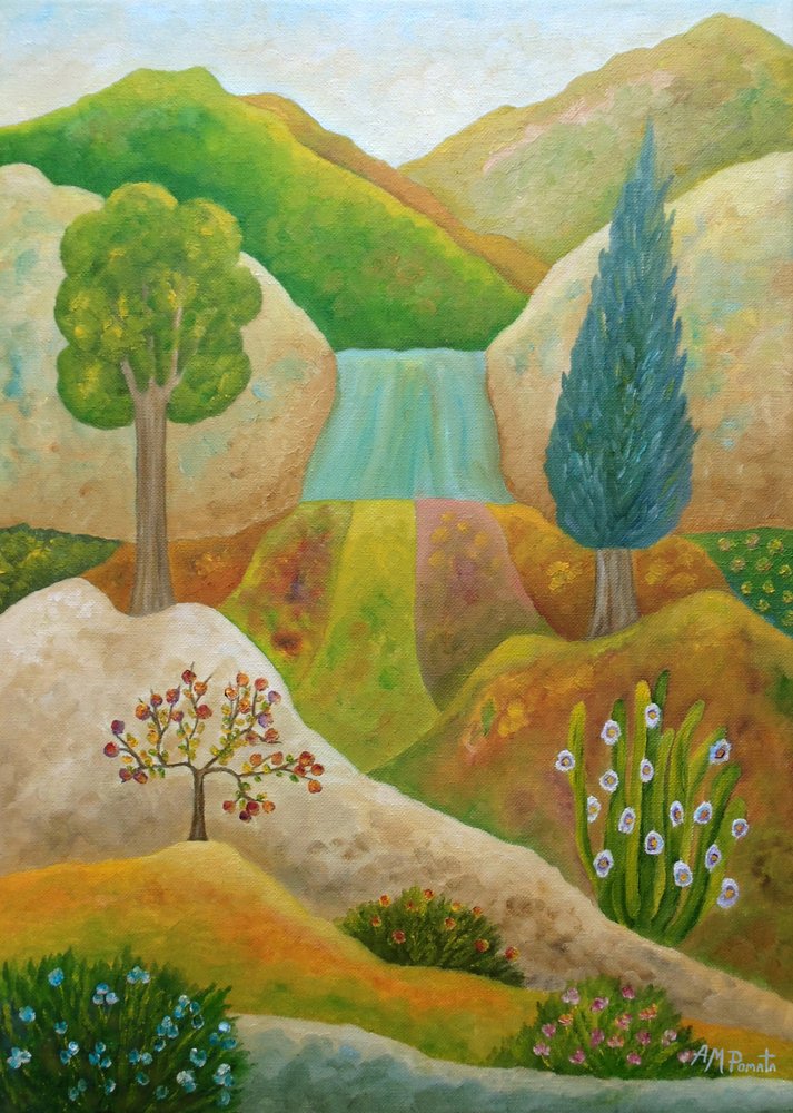 Lebhafte Naturszene von Angeles M. Pomata
